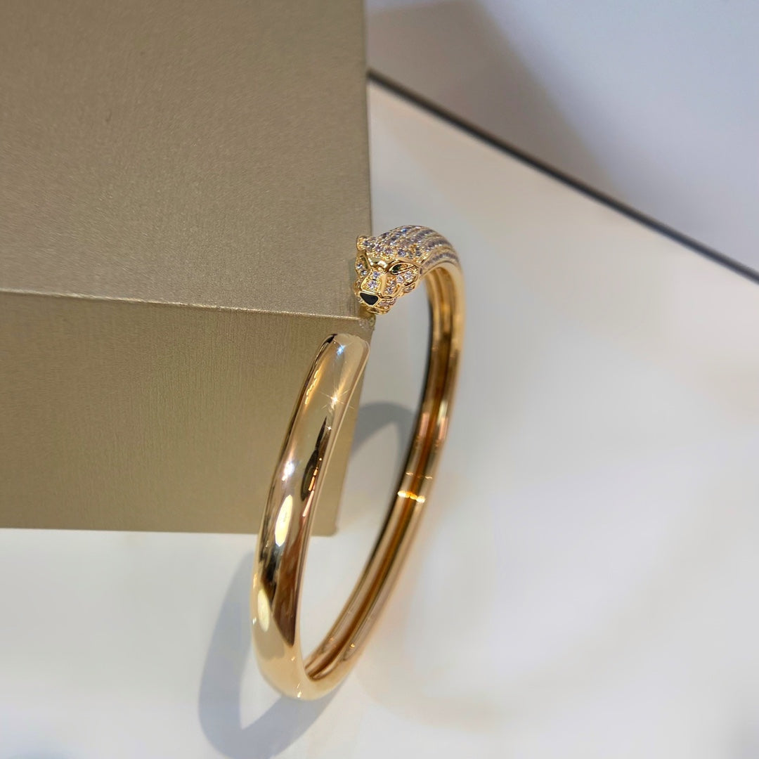 [Glimmer]PANTHERE GOLD DIAMOND OPEN BRACELET