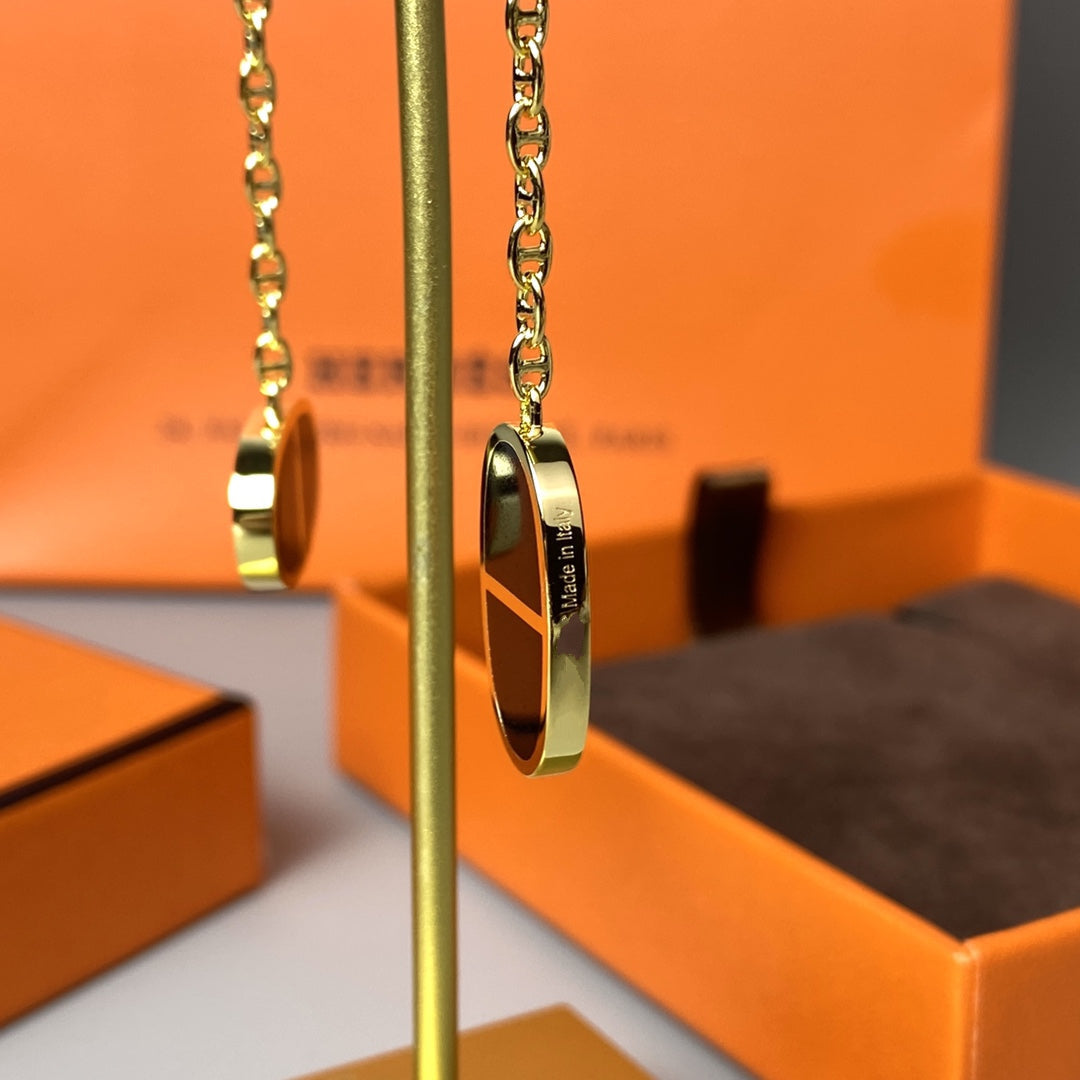 [Glimmer]CHAINE VERSO BLACK CERAMIC EARRINGS