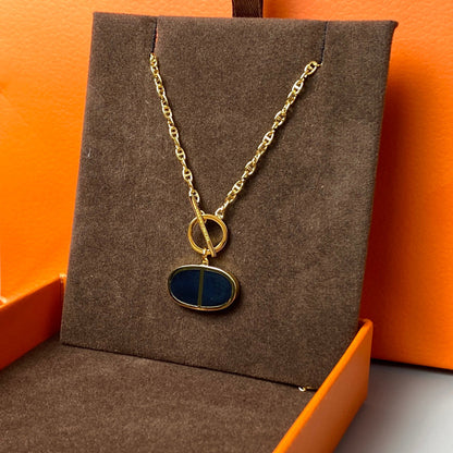 [Glimmer]CHAINE VERSO BLACK CERAMIC NECKLACE
