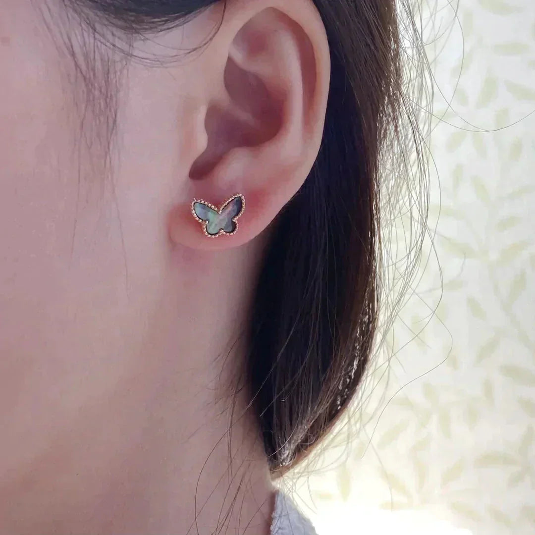 [Glimmer]BUTTERFLY DARK MOP  EARRINGS