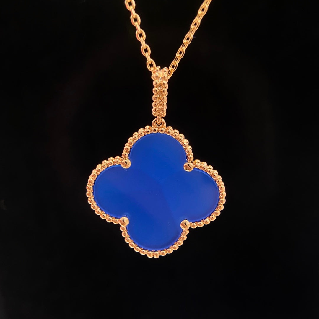 [Glimmer]CLOVER 25MM NECKLACE TURQUOISE Glimmer GOLD