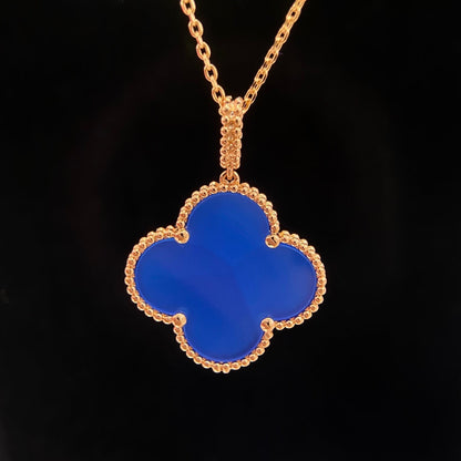 [Glimmer]CLOVER 25MM NECKLACE TURQUOISE Glimmer GOLD