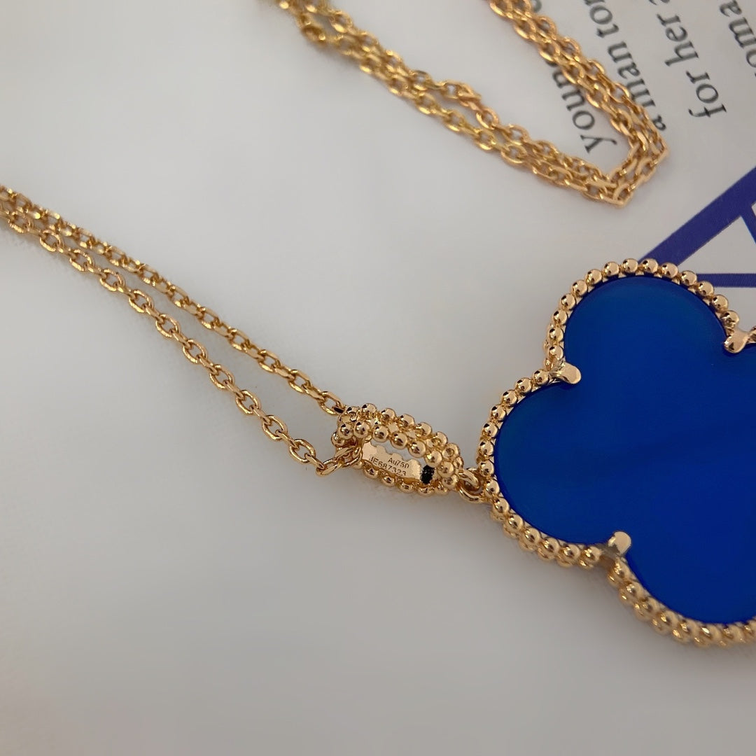 [Glimmer]CLOVER 25MM NECKLACE TURQUOISE Glimmer GOLD