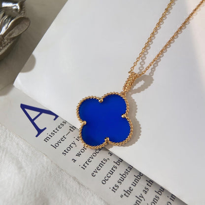 [Glimmer]CLOVER 25MM NECKLACE TURQUOISE Glimmer GOLD