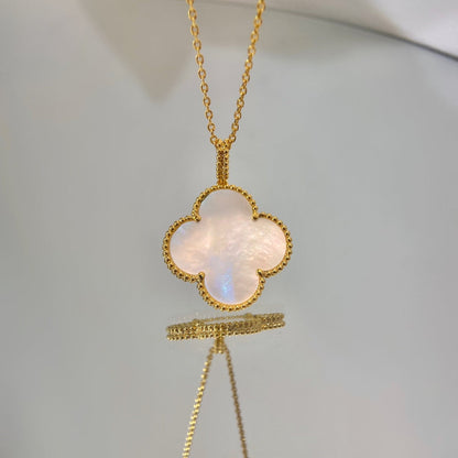 [Glimmer]CLOVER 25MM MOP LARGE PENDANT NECKLACE
