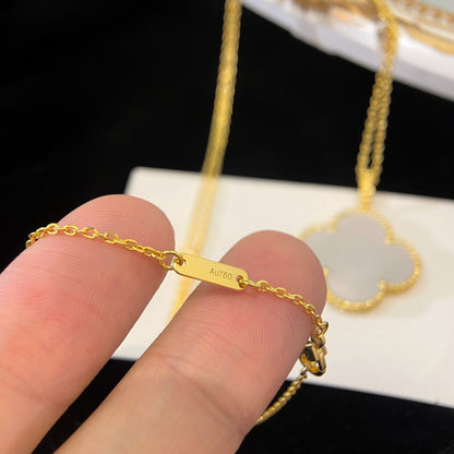 [Glimmer]CLOVER 25MM MOP LARGE PENDANT NECKLACE