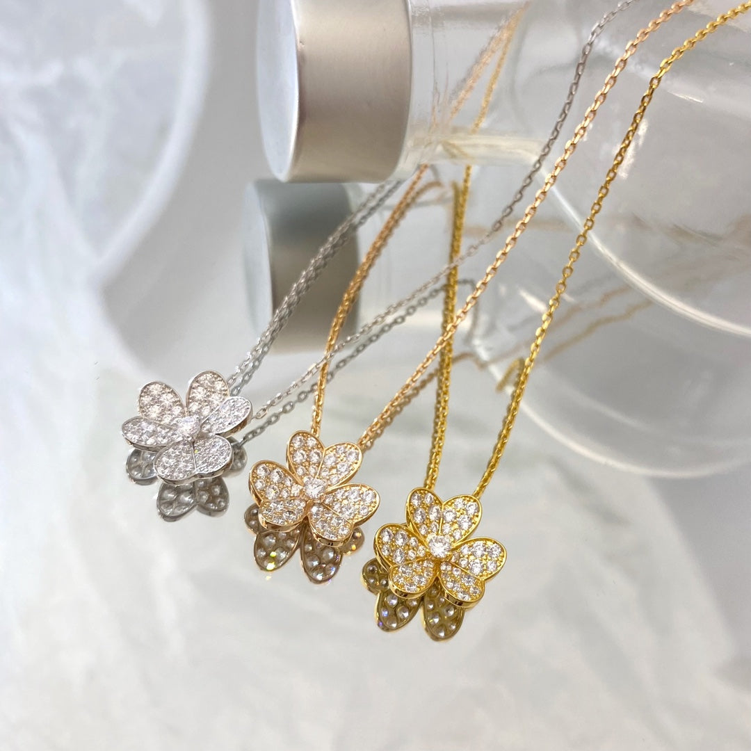 [Glimmer]FLOWER DIAMOND NECKLACE