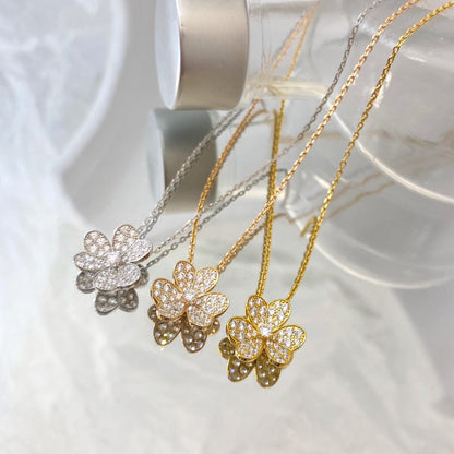 [Glimmer]FLOWER DIAMOND NECKLACE