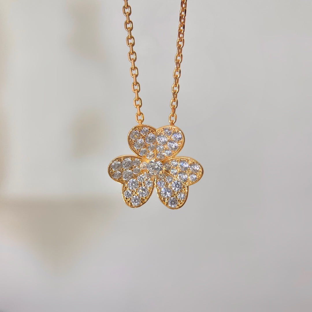 [Glimmer]FLOWER DIAMOND NECKLACE