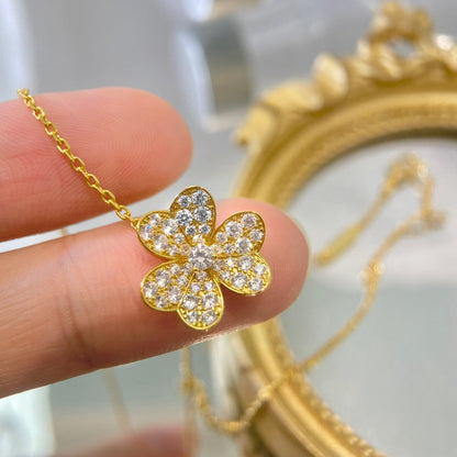 [Glimmer]FLOWER DIAMOND NECKLACE