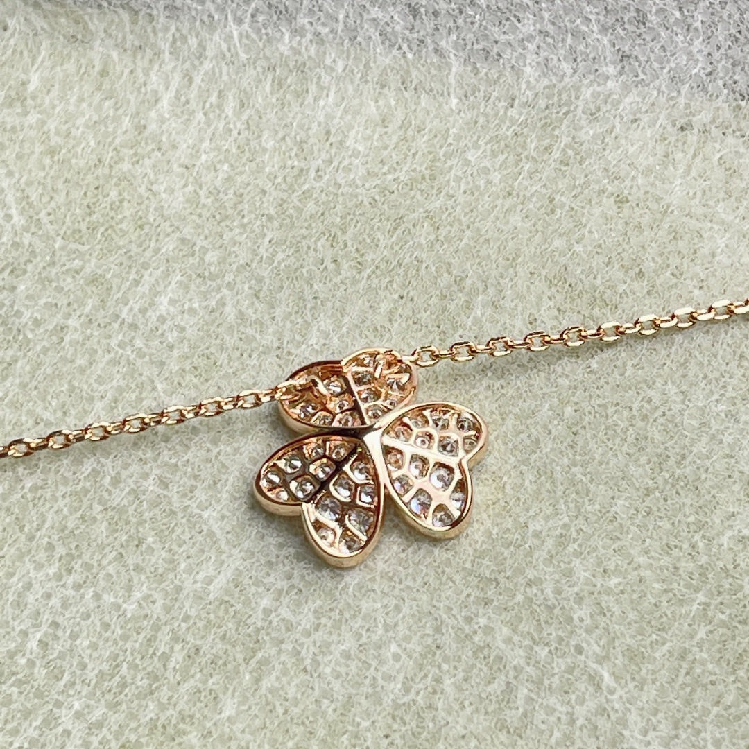 [Glimmer]FLOWER DIAMOND NECKLACE