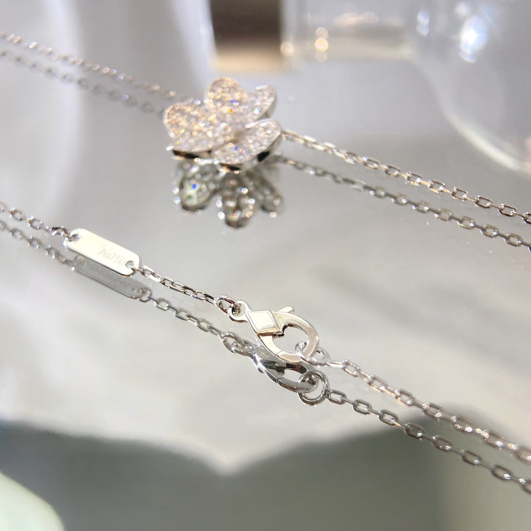 [Glimmer]FLOWER DIAMOND NECKLACE