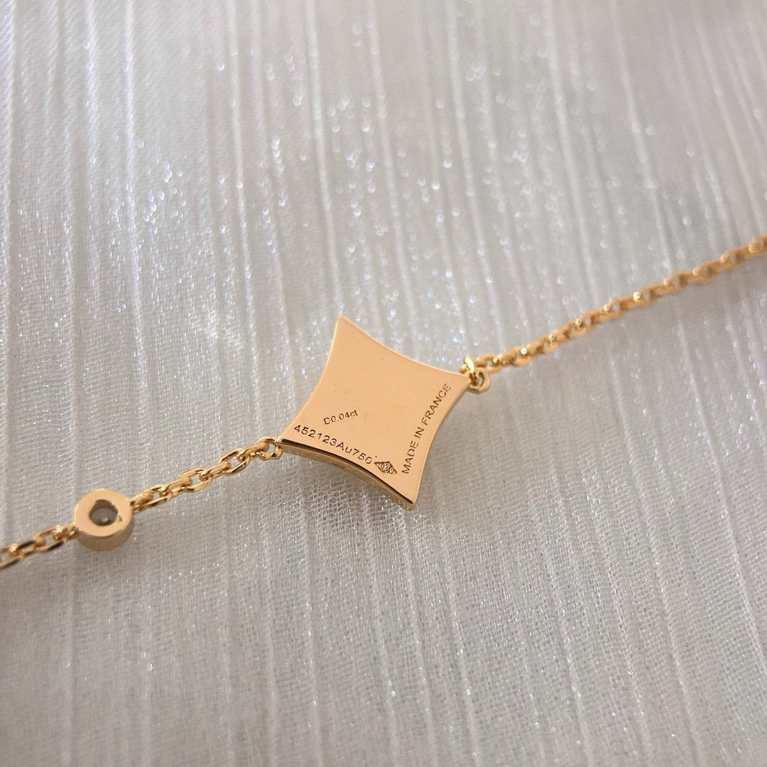 [Glimmer]COLOR STAR CARNELIAN PINK GOLD DIAMOND BRACELET