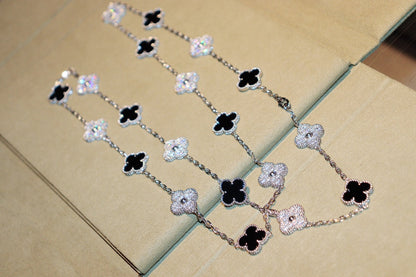 [Glimmer]CLOVER 20 MOTIFS ONYX DIAMOND SILVER