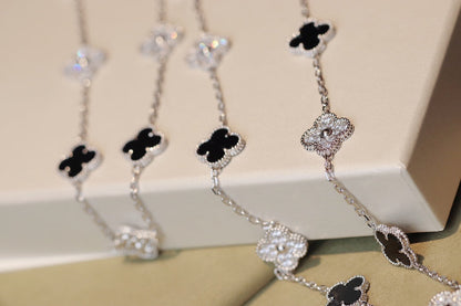 [Glimmer]CLOVER 20 MOTIFS ONYX DIAMOND SILVER