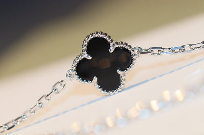 [Glimmer]CLOVER 20 MOTIFS ONYX DIAMOND SILVER