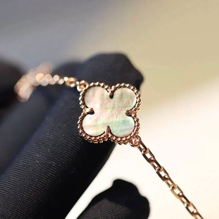 [Glimmer]CLOVER 20 MOTIFS DARK MOP DIAMOND  NECKLACE