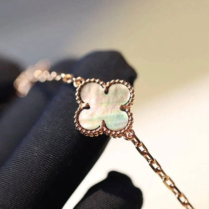 [Glimmer]CLOVER 20 MOTIFS DARK MOP DIAMOND  NECKLACE