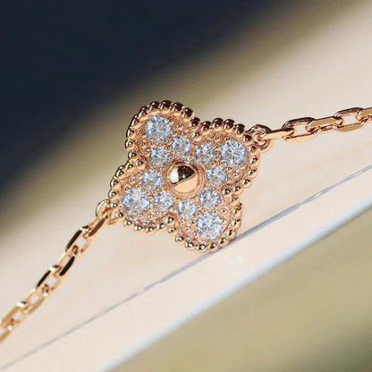 [Glimmer]CLOVER 20 MOTIFS LASER DIAMOND NECKLACE