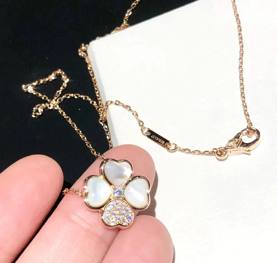 [Glimmer]CLOVER MOP DIAMOND Glimmer GOLD NECKLACE