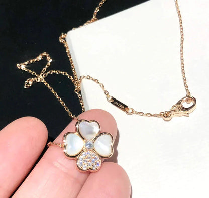 [Glimmer]CLOVER MOP DIAMOND Glimmer GOLD NECKLACE