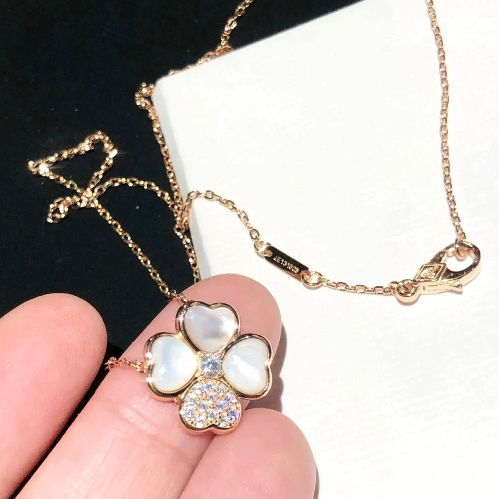 [Glimmer]CLOVER MOP DIAMOND Glimmer GOLD NECKLACE