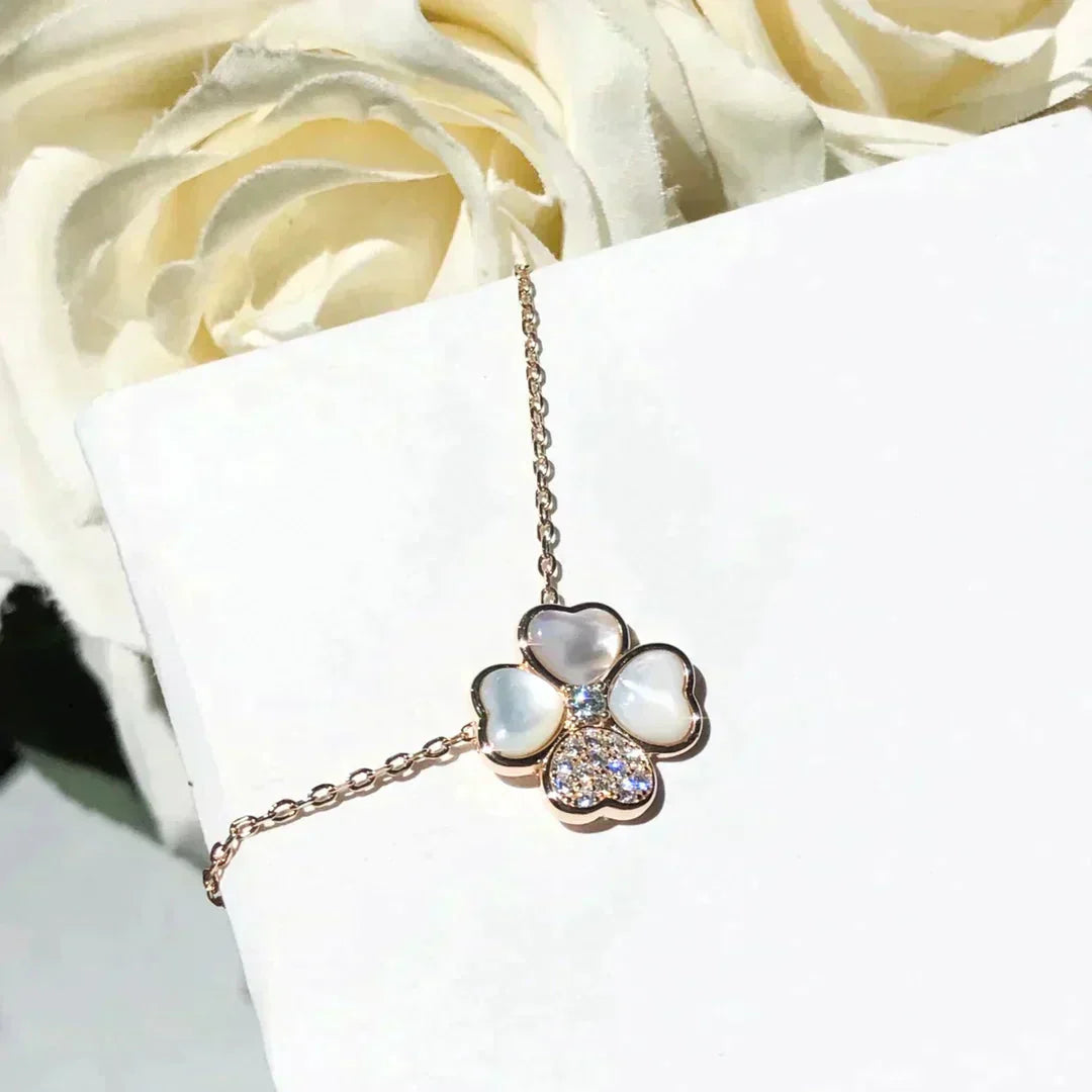 [Glimmer]CLOVER MOP DIAMOND Glimmer GOLD NECKLACE
