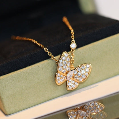 [Glimmer]BUTTERFLY DIAMOND NECKLACE
