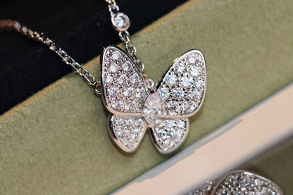 [Glimmer]BUTTERFLY DIAMOND NECKLACE