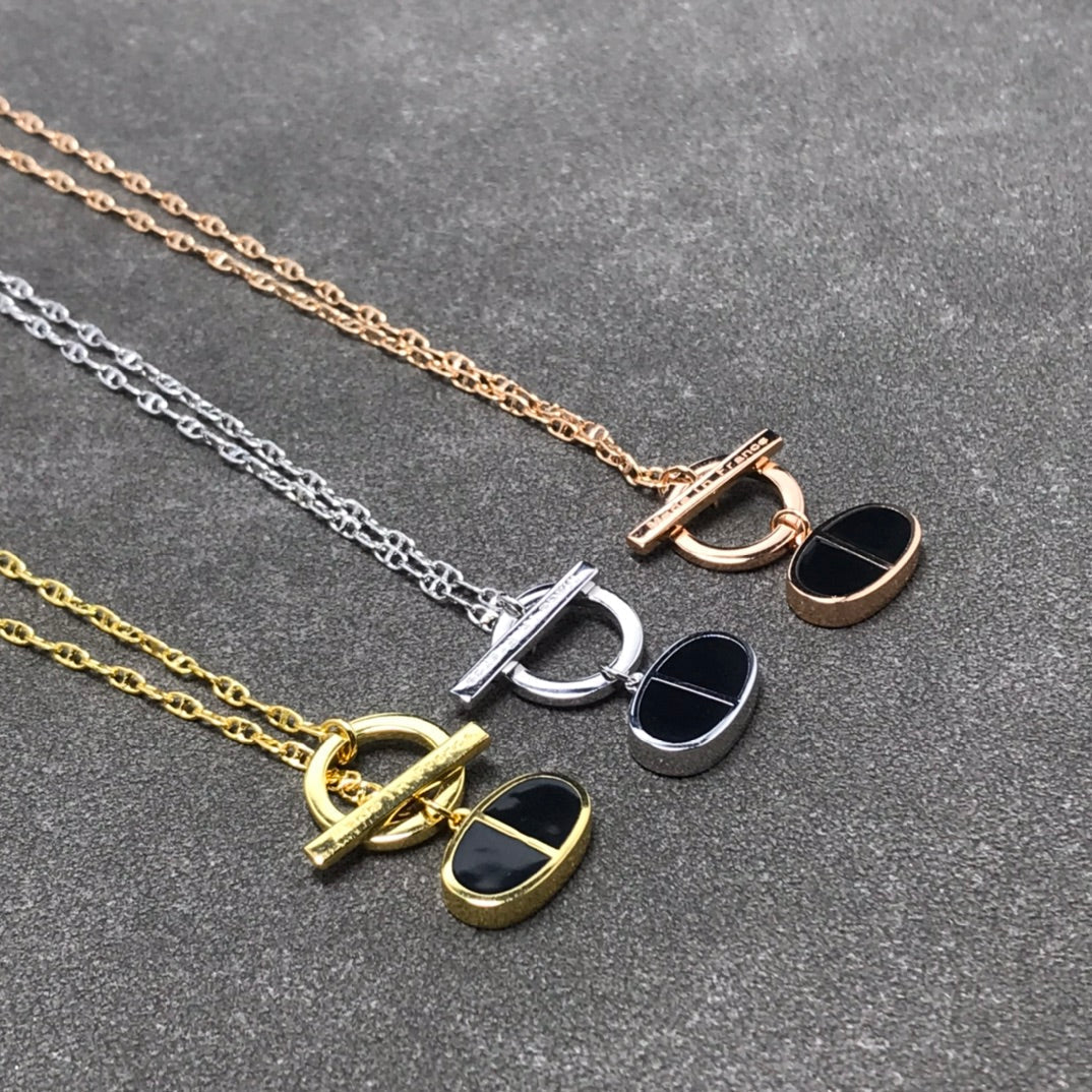 [Glimmer]CHAINE VERSO BLACK CERAMIC  NECKLACE