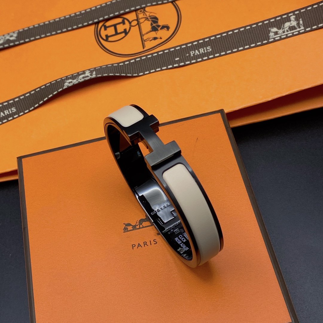 [Glimmer]H BRACELET 12MM BLACK BEIGE CERAMIC