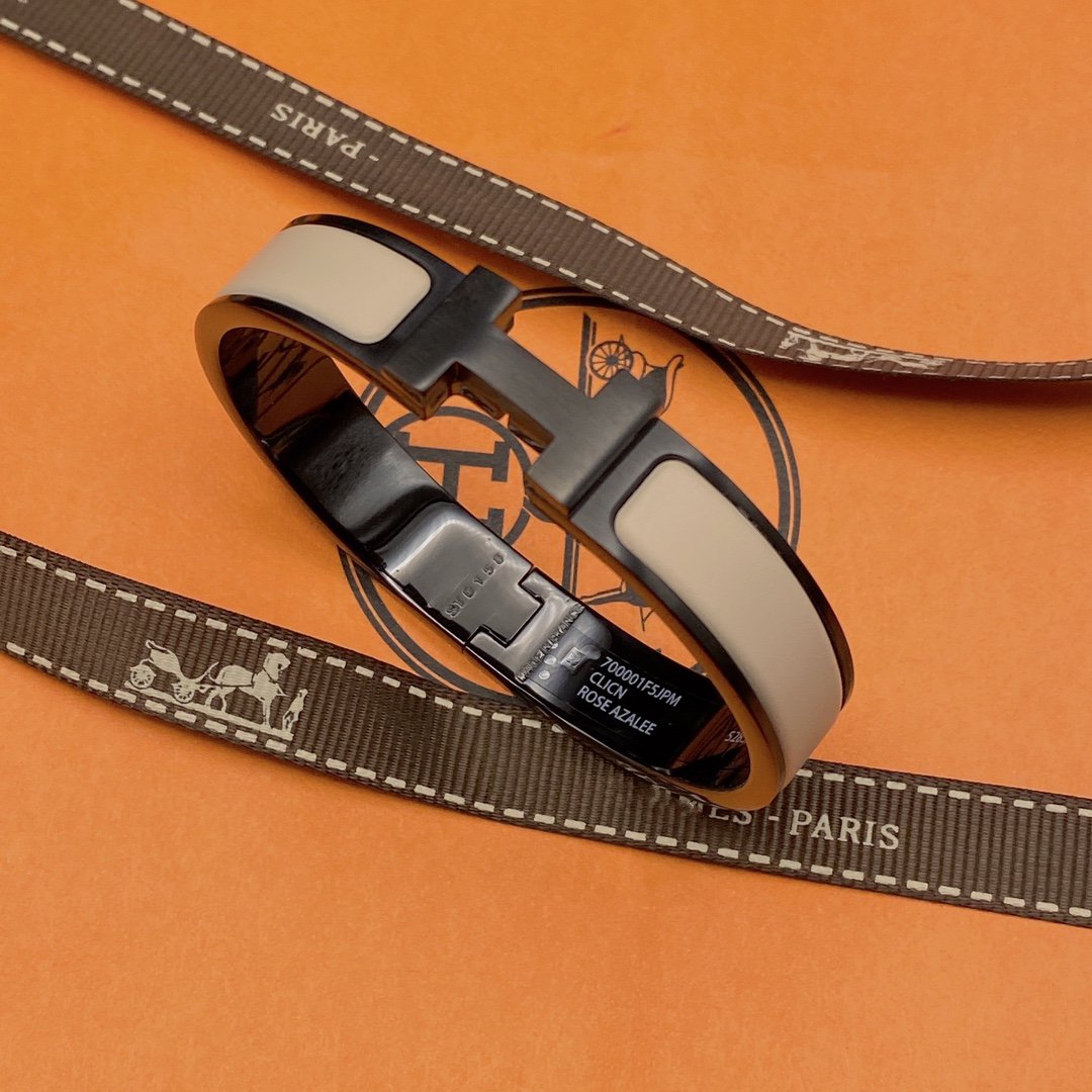 [Glimmer]H BRACELET 12MM BLACK BEIGE CERAMIC