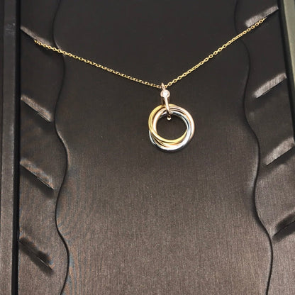 [Glimmer]TRINITY SILVER GOLD PINK GOLD NECKLACE