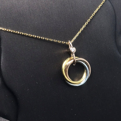 [Glimmer]TRINITY SILVER GOLD PINK GOLD NECKLACE
