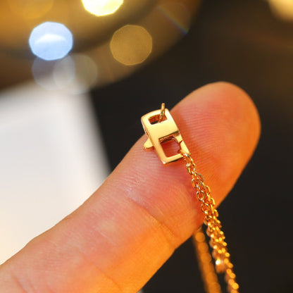 [Glimmer]STAR AND SUN DIAMOND PINK GOLD NECKLACE