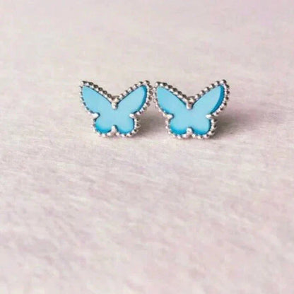 [Glimmer]BUTTERFLY TURQUOISE EARRINGS SILVER