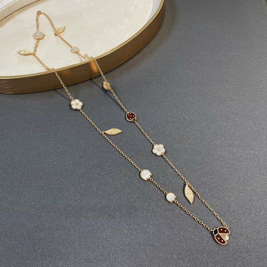 [Glimmer]LUCKY SPRING 15 MOTIFS GOLD NECKLACE