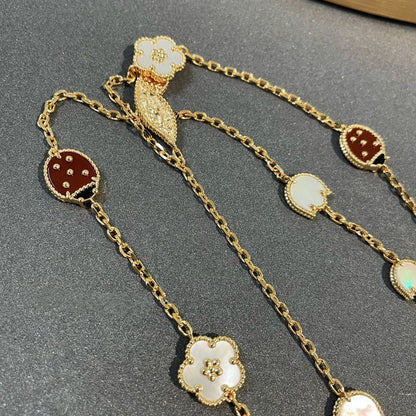 [Glimmer]LUCKY SPRING 15 MOTIFS GOLD NECKLACE