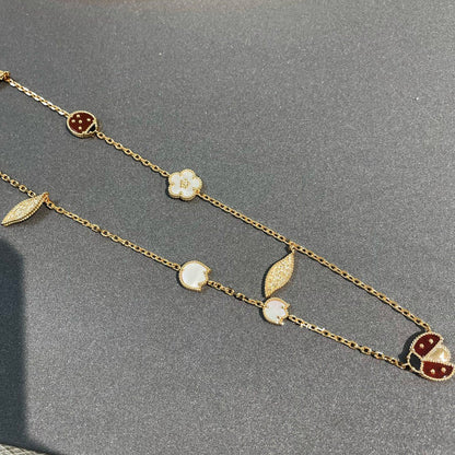 [Glimmer]LUCKY SPRING 15 MOTIFS GOLD NECKLACE