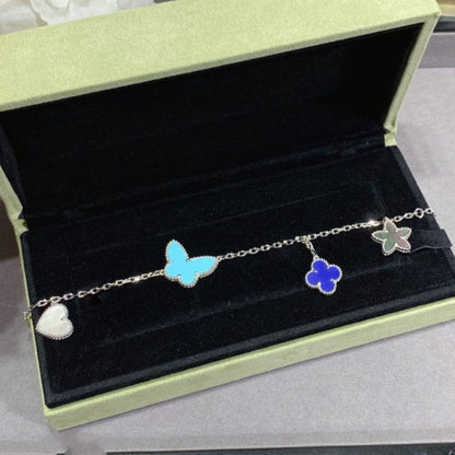 [Glimmer]LUCKY SPRING SILVER BRACELET 4 MOTIF