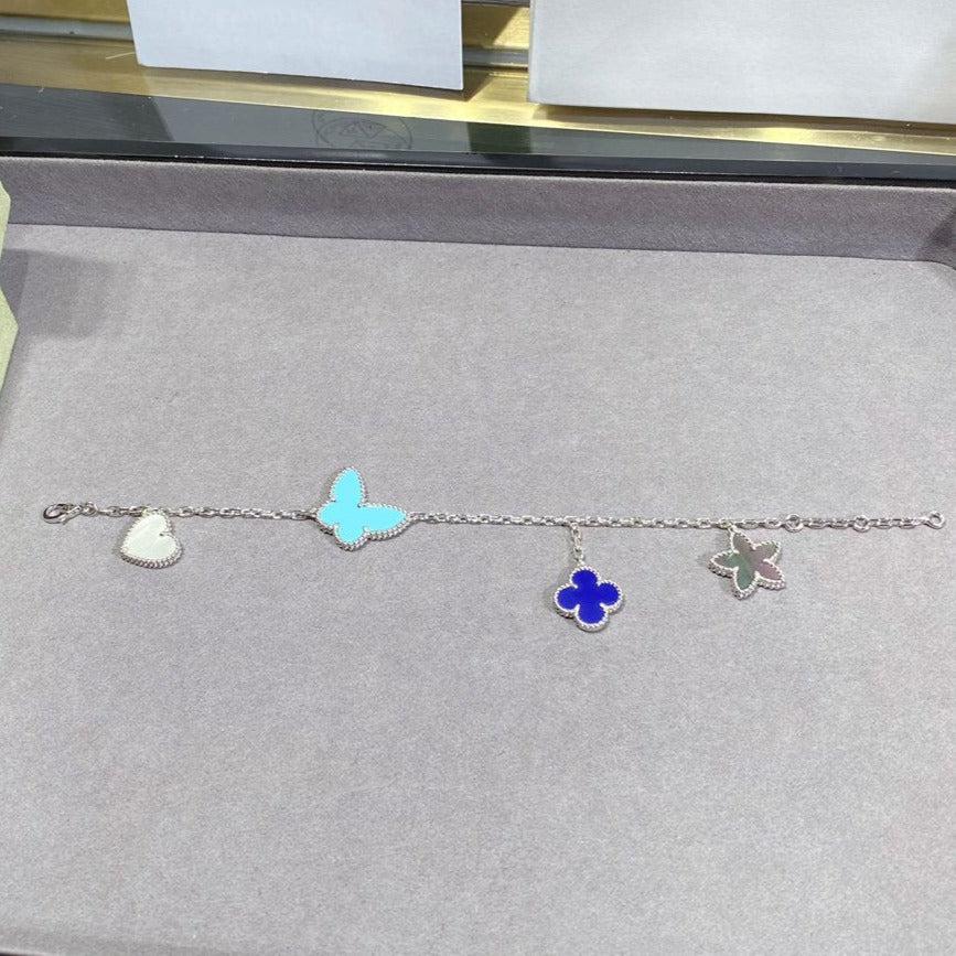 [Glimmer]LUCKY SPRING SILVER BRACELET 4 MOTIF