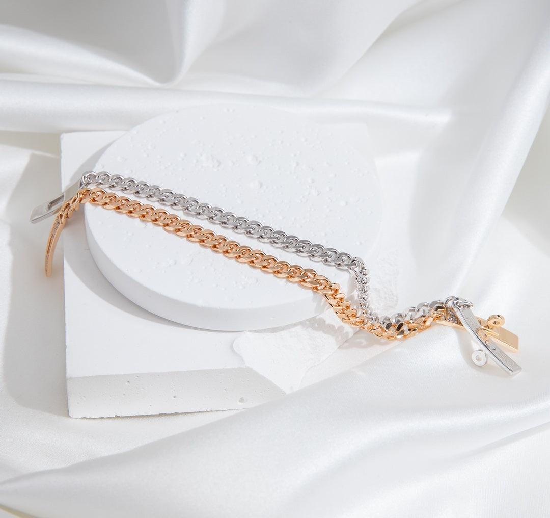 [Glimmer]KELLY CHAIN SILVER DIAMOND BRACELET