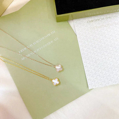 [Glimmer]CLOVER MINI 9.5MM WHITE MOTHER-OF-PEARL NECKLACE