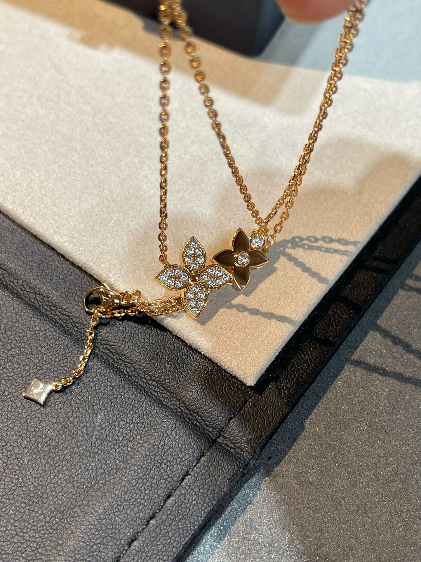 [Glimmer]STAR BLOSSOM NECKLACE PINK GOLD DIAMONDS