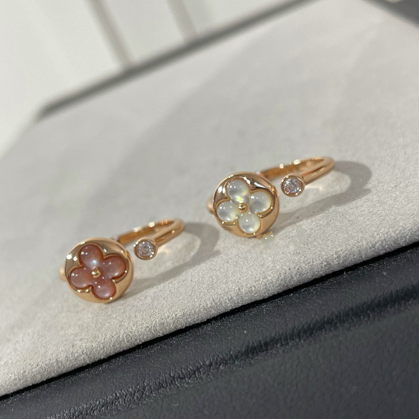 [Glimmer]SUN 1 DIAMOND PINK MOP RING