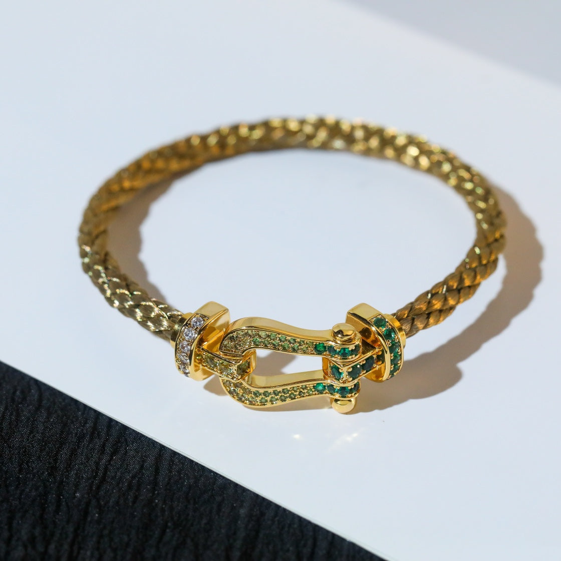 [Glimmer]FORCE 10 GOLD GREEN DIAMOND PAVED