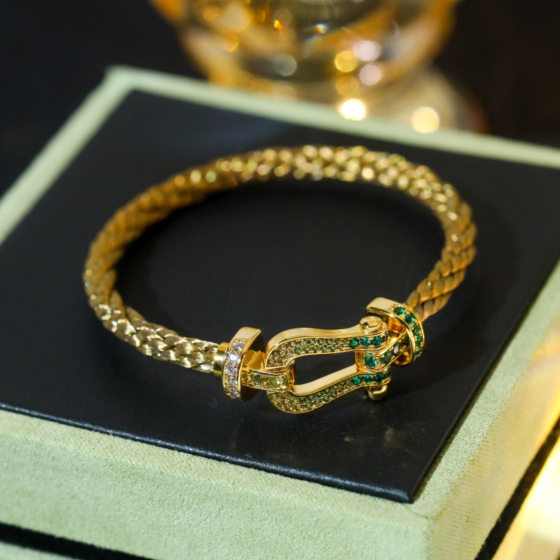 [Glimmer]FORCE 10 GOLD GREEN DIAMOND PAVED