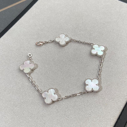 [Glimmer]CLOVER WHITE PEARL MOP 5 MOTIF BRACELET COLLECTION