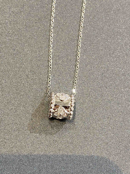 [Glimmer]PERLEE PEDANT SIVLER DIAMOND NECKLACE