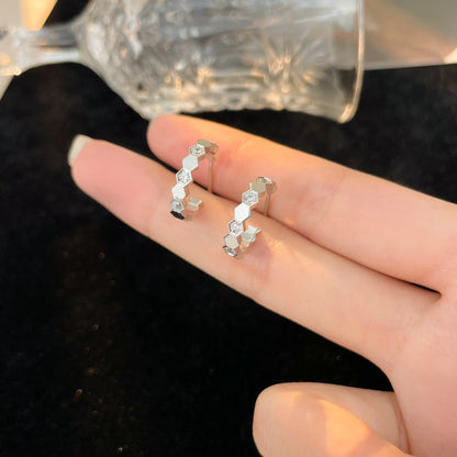 [Glimmer]BEE LOVE DIAMOND HOOP EARRINGS